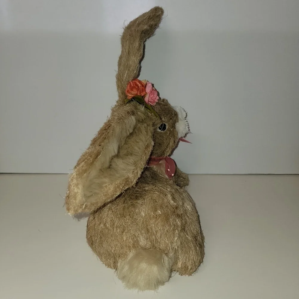 Pier 1 Sisal Bunny Rabbit Resting W/Bendable Ears Easter 10